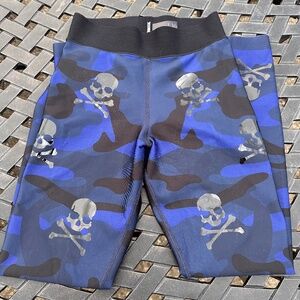Ultracor x SoulCycle blue camo skull leggings